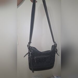 Black Coach Medium Signature Shoulder Bag